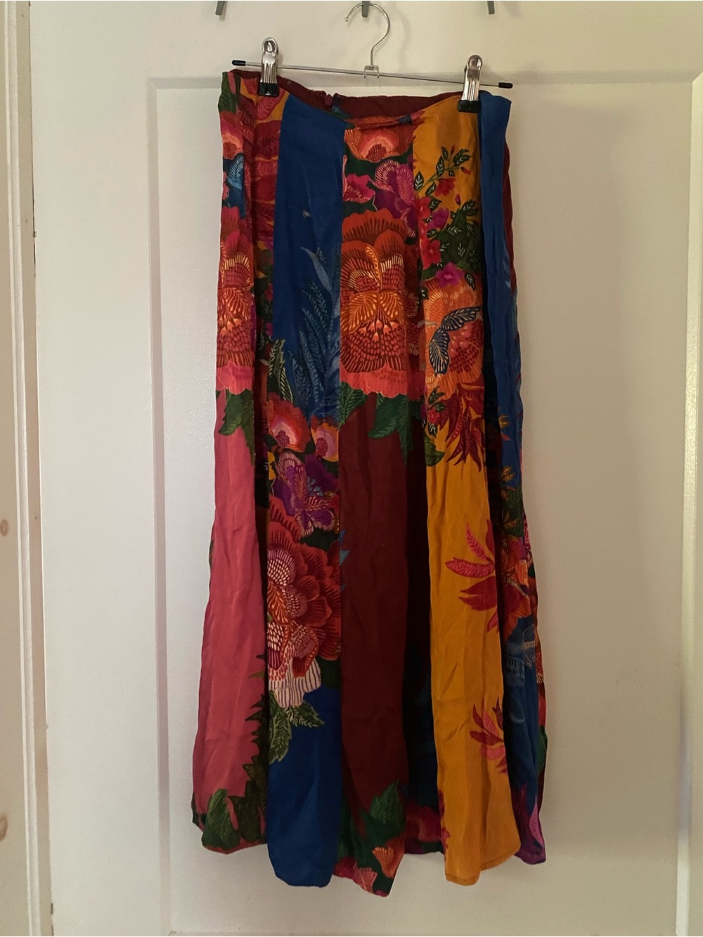 Anthropologie Farm Rio Multicolor Floral Patchwork Maxi Skirt - xs